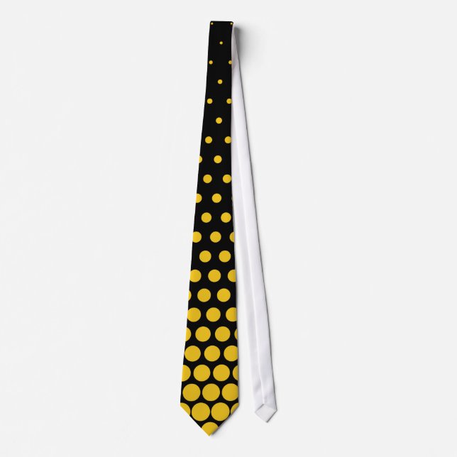 Cravate Pois de citron profond Noir moderne (Devant)
