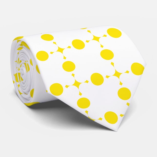 Cravate Pois Jaunes, Motif Polka Dot, Points, Pots (Roulé)
