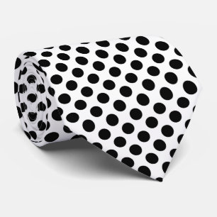 Cravate Pois, Motif Polka Dot, noir et blanc