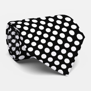 Cravate Pois noirs et blancs, Motif Polka