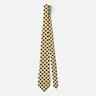 Cravate pois noirs sur jaune pâle