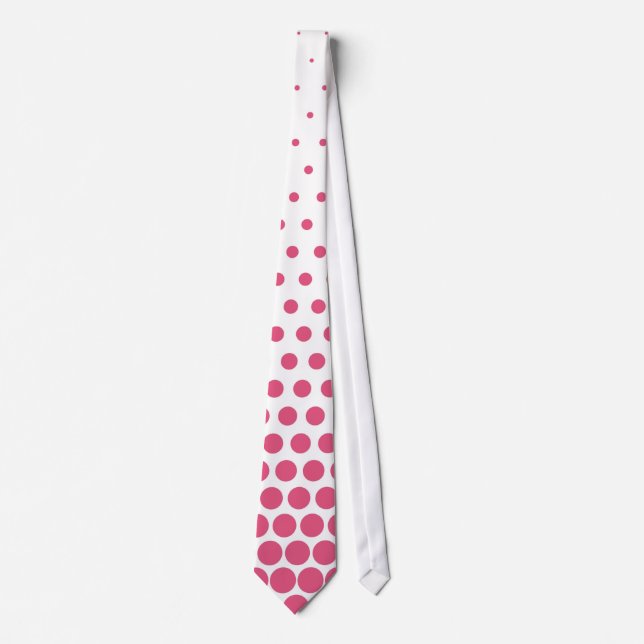 Cravate Pois rose moderne blanc (Devant)