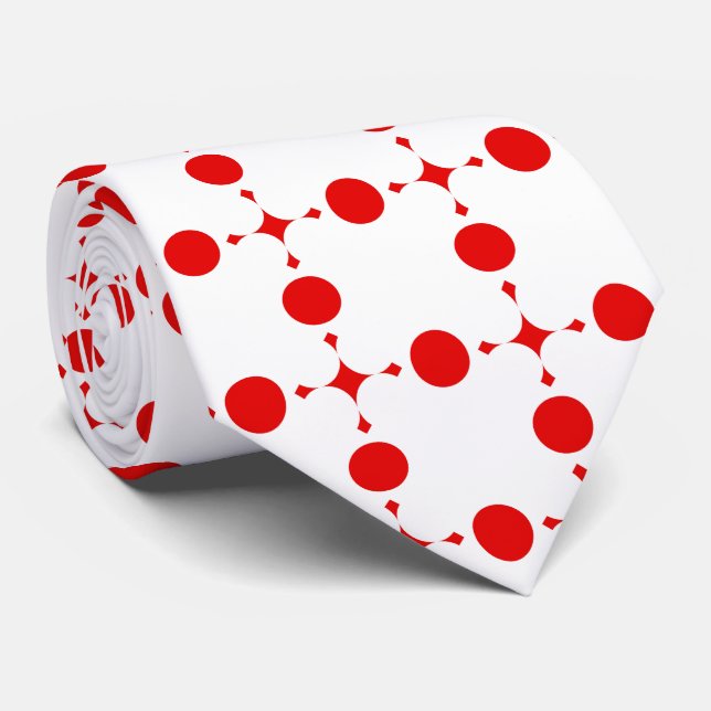 Cravate Pois rouges, Motif à points polka, points, pointil (Roulé)