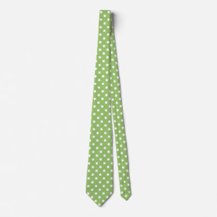 Cravate pois Sage Green et blanc