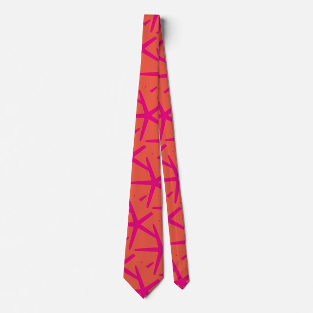 Cravate Poisson-étoile rose orange Style Plage nautique Co (Devant)