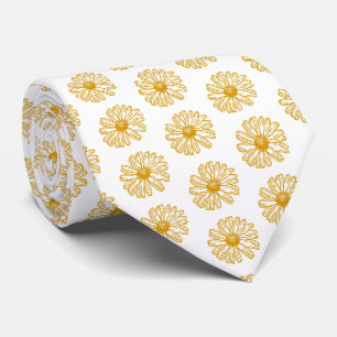 Cravate Poissons Jaunes Dorés Imprimer, Motif Floral Maisy
