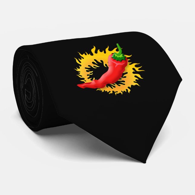 Cravate Poivre avec flamme (Roulé)