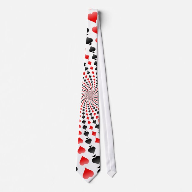 Cravate Poker Card Suits Spiral: Necktie / Tie (Devant)
