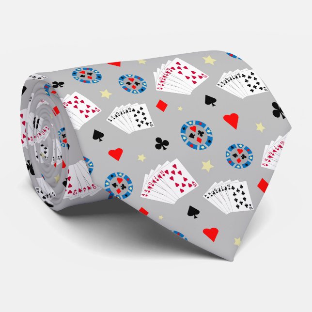 Cravate Poker Fun et Fantaisie de Vegas (Roulé)