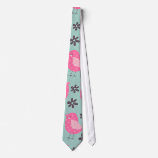 Cravate Polka Dot Birds and Flowers
