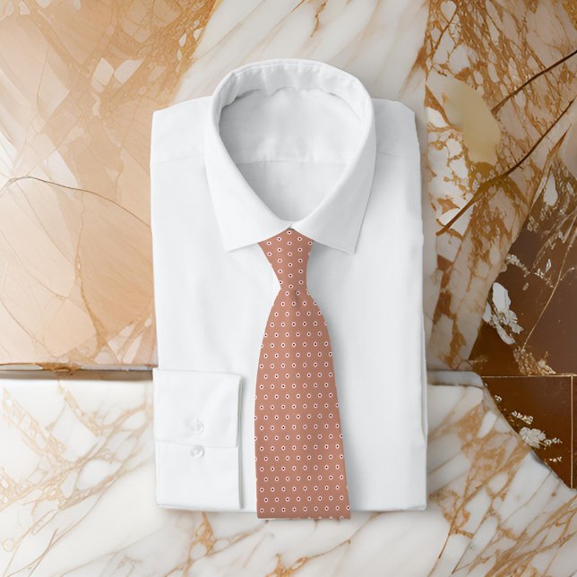 Cravate Polka Dot Camel Brown Minimal Classy (Créateur téléchargé)