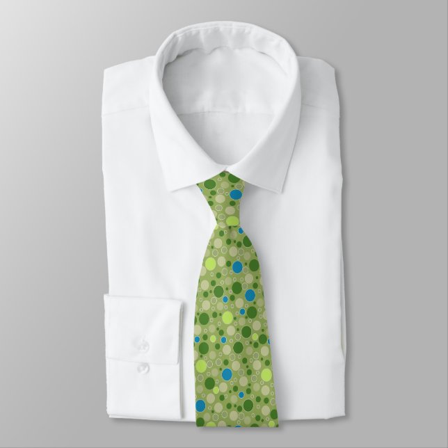 Cravate polka dots multicolored retro green (Attaché)