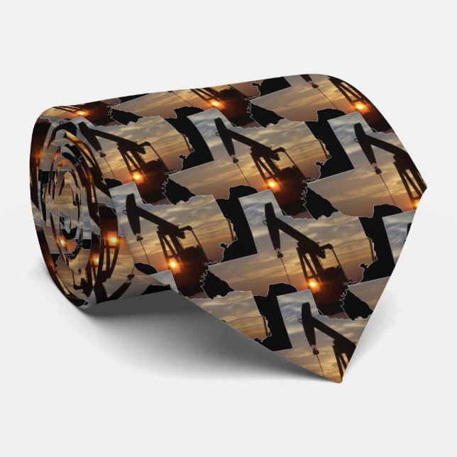 Cravate Pompe d'huile Texas Jack au coucher du soleil (Roulé)