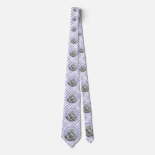 Cravate Poodé Jouet miniature Argent gris bleu Chien Art