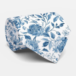 Cravate Porcelaine Fleurie Bleu Clair Cadeau pour Garçons