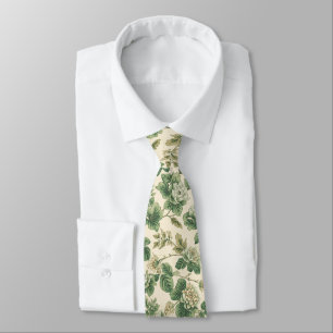 Cravate Porcelaine Vert Clair Floral Mariage Garçons d'Hon