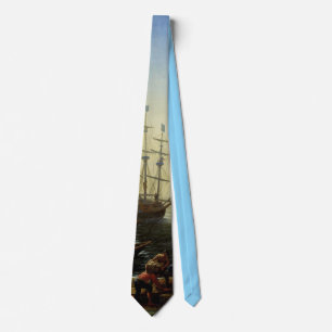 Cravate Port de mer avec l'embarquement de sainte Ursule
