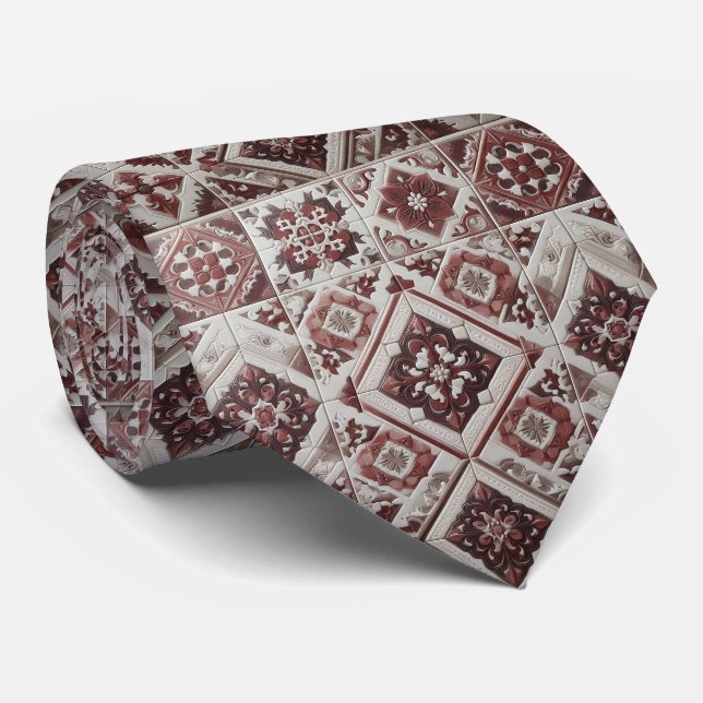 Cravate Porte-cravate luxueux bordeaux marocain (Roulé)