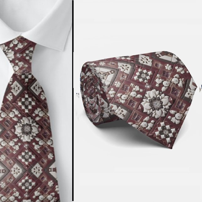 Cravate Porte-cravate luxueux bordeaux marocain (Créateur téléchargé)