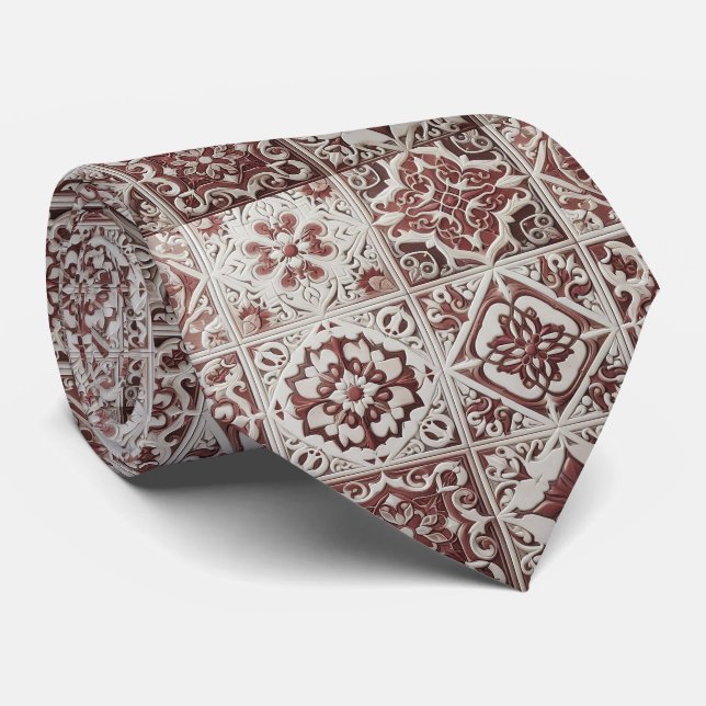 Cravate Porte-épingle de luxe bordeaux marocain pour col d (Roulé)