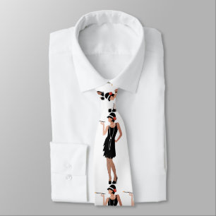 Cravate porte-manches, prêt à faire la fête, style art déc