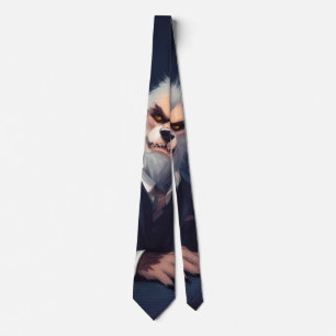 Cravate Portrait d'un loup-garou en costume