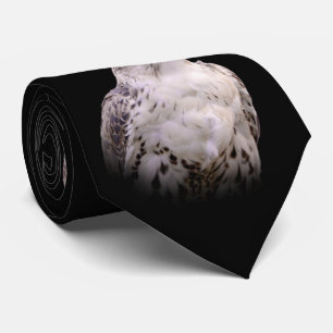 Cravate Portrait signé d'un faucon de Saker curieux