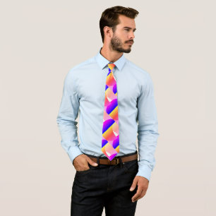 Cravate Positive Vibes Yellow Purple Pink Minimalistic Tie