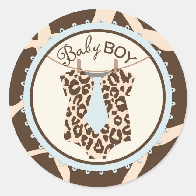 Cravate Poster de animal Baby shower Étiquette de  (Devant)