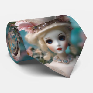 Cravate Poupée Vintage bleue,