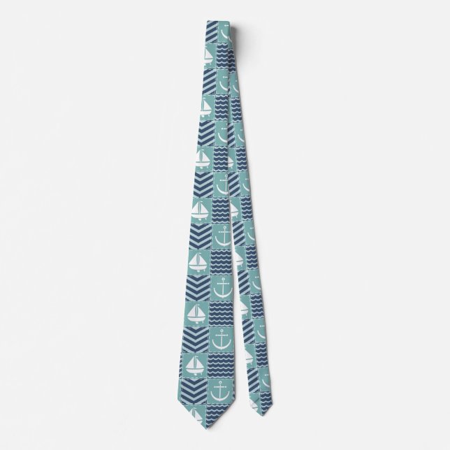 Cravate pour homme à motif marin (Devant)