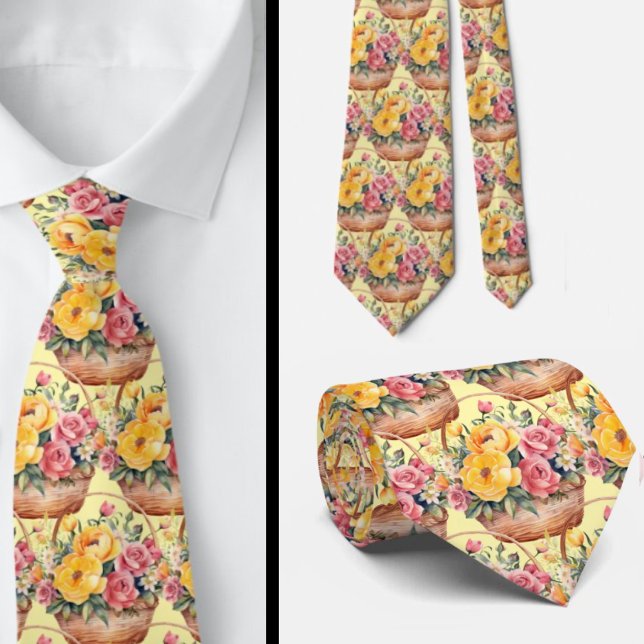 Cravate pour homme | Cravate florale pour mariage  (Créateur téléchargé)