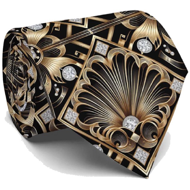 Cravate pour Homme | Cravates Art Déco à faux diam (Créateur téléchargé)