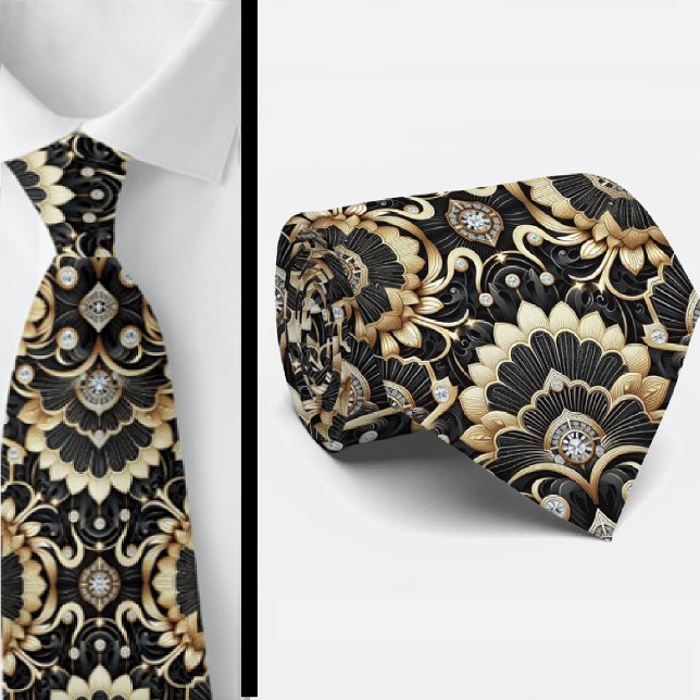 Cravate pour Homme | Cravates Art Déco avec Faux D (Créateur téléchargé)