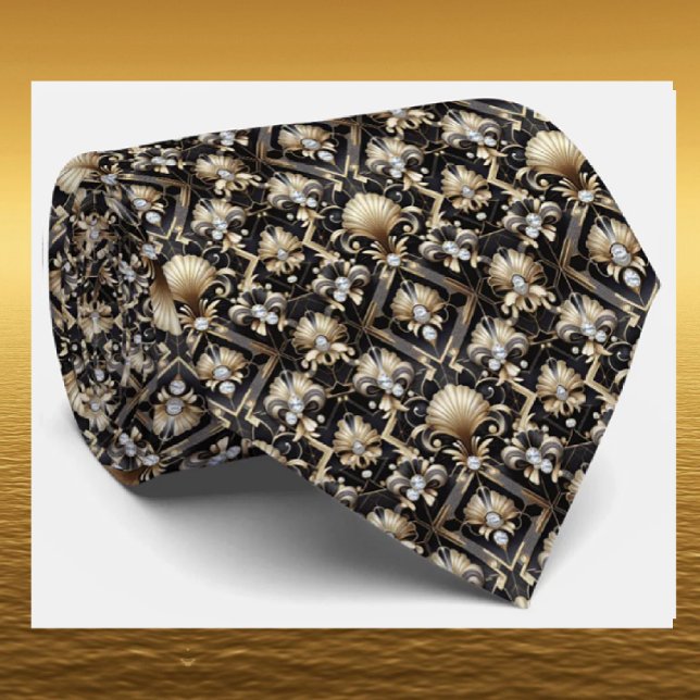 Cravate pour Homme | Cravates Art Déco Faux Diaman (Créateur téléchargé)