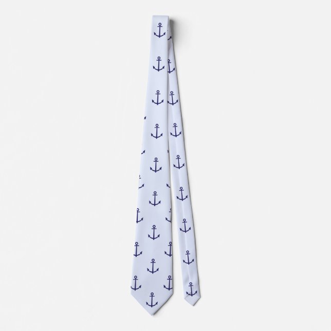 Cravate pour hommes Blue Anchors Nautical (Devant)