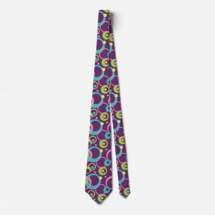 Cravate pour hommes Cercles Violets Funky
