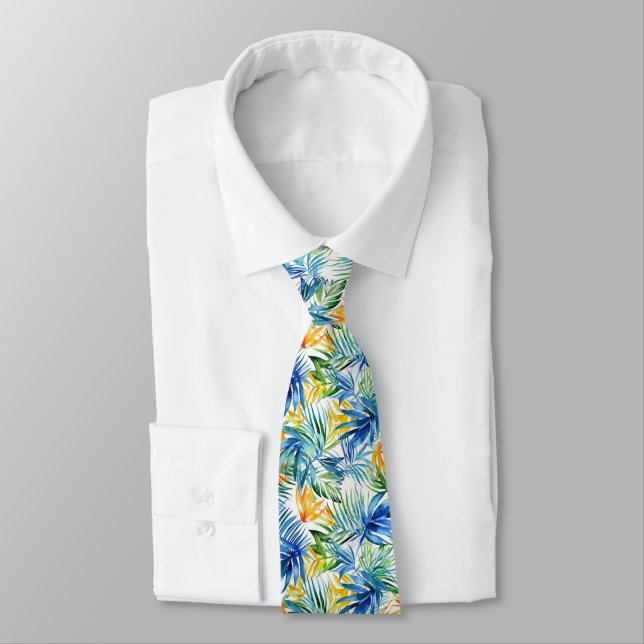 Cravate pour hommes Palmiers tropicaux  (Attaché)