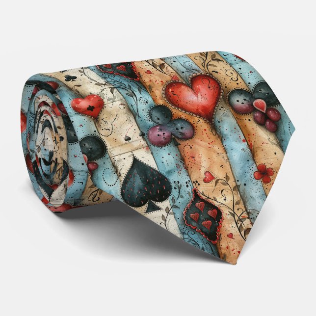 Cravate Pour les amateurs de jeux de cartes. Jouer des sym (Roulé)