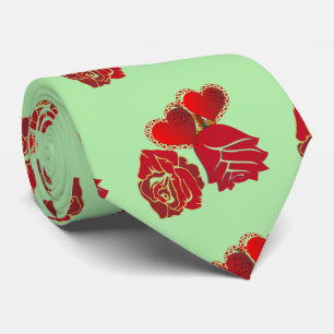 Cravate Pour lui balayer les coeurs Roses rustiques Valent