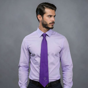 Cravate pourpre royal - monogrammé
