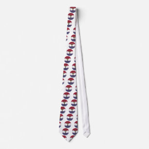 Cravate Priez pour le rouge, blanc et bleu avec une croix