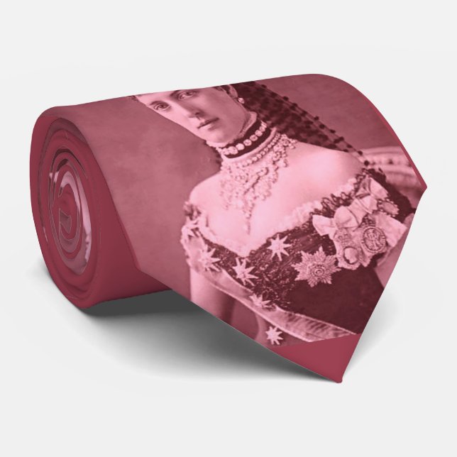 Cravate Princesse Alexandra du Danemark en tirage rose (Roulé)