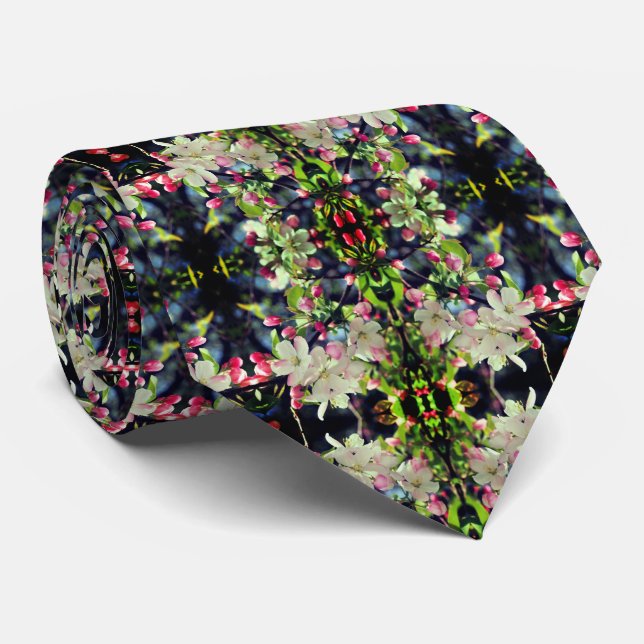 Cravate Printemps Crabapple Blossoms Motif Abstrait (Roulé)