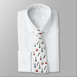 Cravate Professeur de sciences Chimie<br><div class="desc">L'accessoire parfait pour les professeurs de sciences ou simplement tout passionné de science en général. Caractérisé par un motif de tubes à essai colorés,  de béchers et de brins d'ADN sur fond blanc.</div>