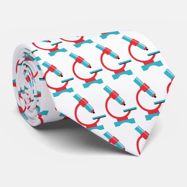 Cravate Professeur de sciences Funny Biologie Microscope (Roulé)