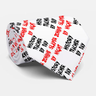 Cravate Professeur d'Histoire Zombie Plaisanter