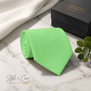Cravate professionnelle verte claire unie minimale