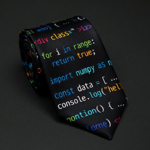 Cravate Programmeur Code Pluie
