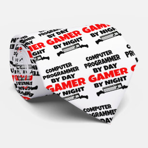 Cravate Programmeur Ordinateur aime jouer aux jeux vidéo
